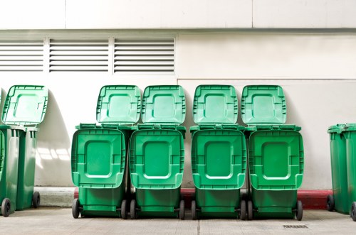 Professional demolition waste removal team in action